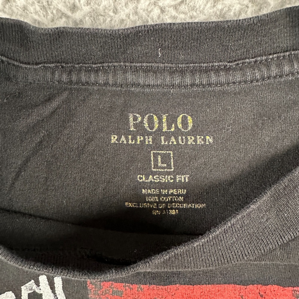 Polo Ralph Lauren Long Sleeve Shirt Boys Large Black Graphic Print - Picture 3 of 9